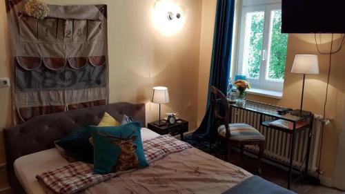 Cama o camas de una habitación en Pension Villa Luise