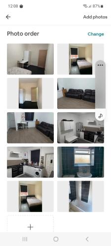uma colagem de diferentes imagens de um quarto em Double room em Lees