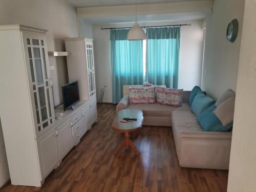 un soggiorno con divano e TV di ZOJA Apartments a Kavadarci