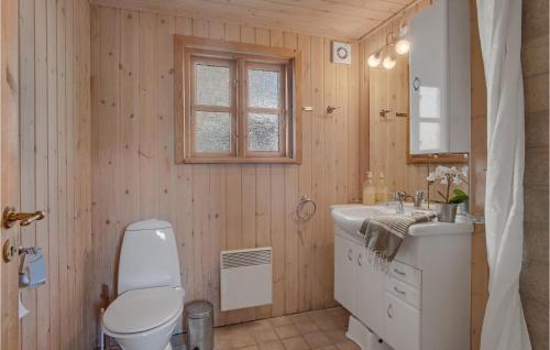 een badkamer met een toilet en een wastafel bij Stunning Home In Frevejle With Wifi in Fårevejle