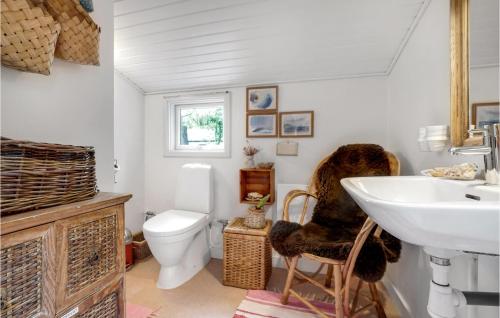 ein Bad mit einem Waschbecken und einem WC in der Unterkunft Stunning Home In Thyholm With Kitchen in Thyholm