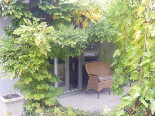 a wicker chair sitting under an arch of plants at Weeroona Bed And Breakfast in Rye