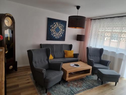 Ruang duduk di Ferienwohnung Nordseemond
