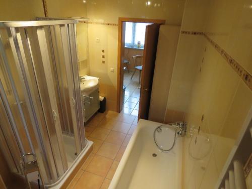 Bilik mandi di Ferienhaus mit Kamin in Sassnitz bis 6 Personen