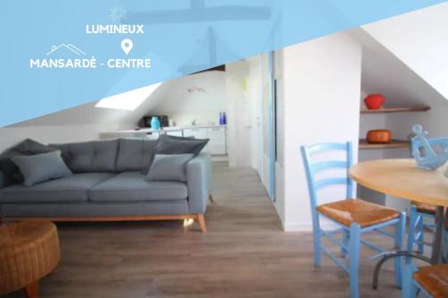 Χώρος καθιστικού στο Appt T2 Les Hortensias 3 étoiles centre Plouharnel proche mer