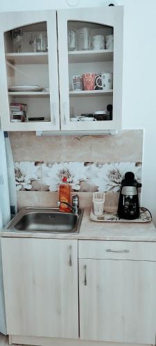 Kuchyň nebo kuchyňský kout v ubytování Napfény Apartmanház Balatonberény