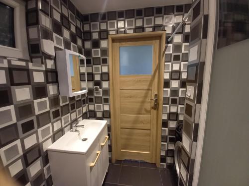 Kúpeľňa v ubytovaní Wiejska chata