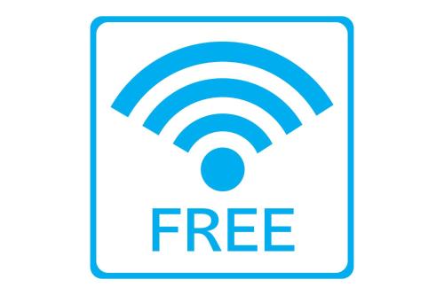 a free sign with a wifi symbol on it at Sado Ryosou Minato in Sado