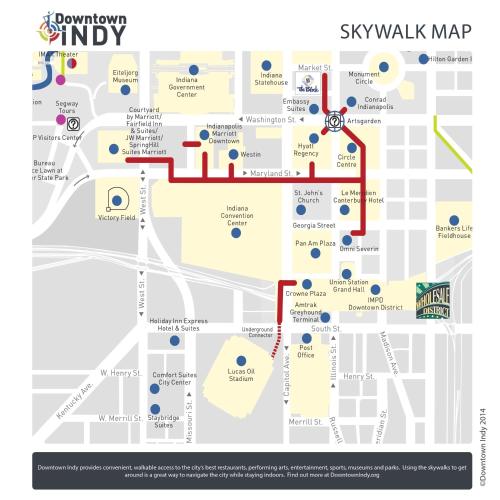 a map of the subway walk map at 2BR 2BA In The Block by CozySuites! in Indianapolis
