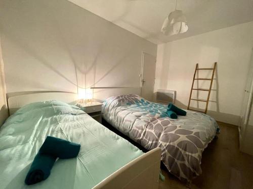 1 Schlafzimmer mit 2 nebeneinander liegenden Betten in der Unterkunft BUBBLE GOM'Z in Saint-Hilaire-de-Riez