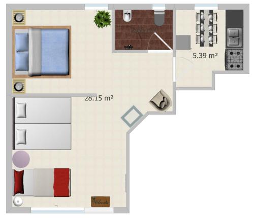 Κάτοψη του Gemütliches J&L Apartment Nahe des Hauptbahnhofes