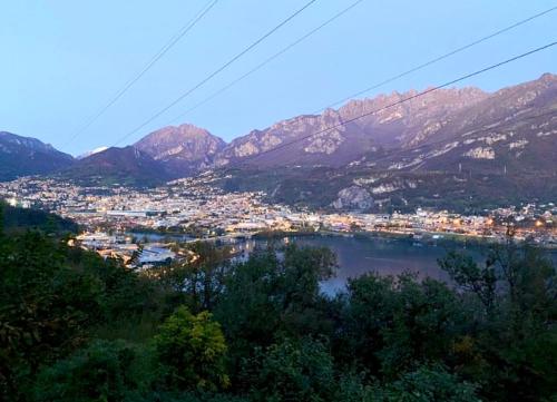 a view of a city and a body of water at La Dimora Degli Olivi Dependance in Galbiate