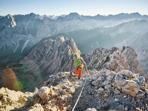 a person standing on the top of a mountain at Big place in city center with parking in Innsbruck