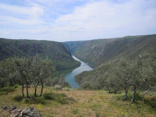 a view of a river in a valley at Hotel rural Rinconada de las Arribes in Aldeadávila de la Ribera
