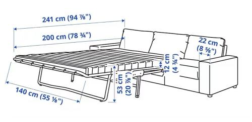 a diagram of a bed with dimensions at New apartment 6 - self check in, free parking in Bratislava