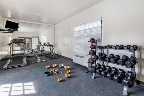 a room with a gym with weights and equipment at Sleep Inn & Suites Augusta West Near Fort Eisenhower in Grovetown