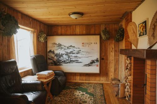 Ruang duduk di Sauna house