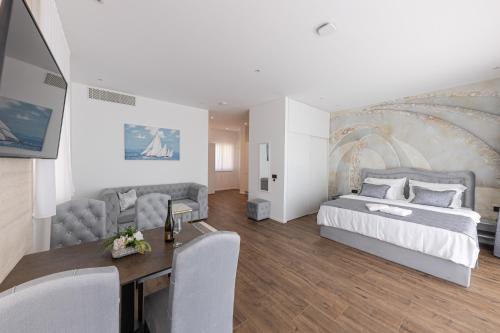 Posteľ alebo postele v izbe v ubytovaní Villa Bella Vista am Meer