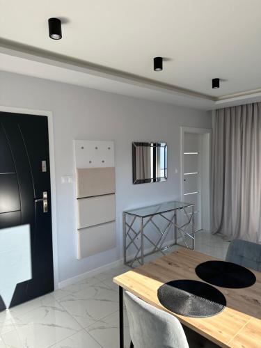 Kuchyň nebo kuchyňský kout v ubytování GLAMROOM Mechelinki
