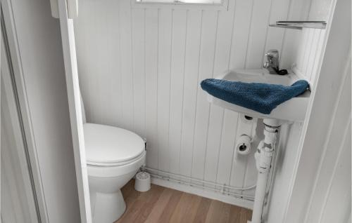a small bathroom with a toilet and a sink at 3 Bedroom Cozy Home In Ask 