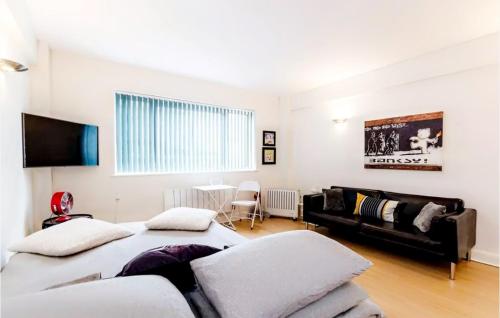 ロンドンにあるCentral London apartmentのリビングルーム(ベッド2台、ソファ付)