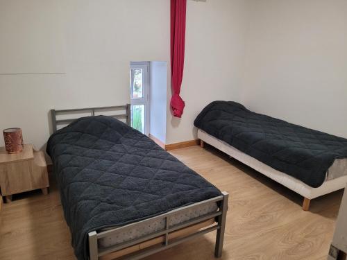 Zwei Betten befinden sich in einem Zimmer in der Unterkunft CINSAULT in Carcassonne