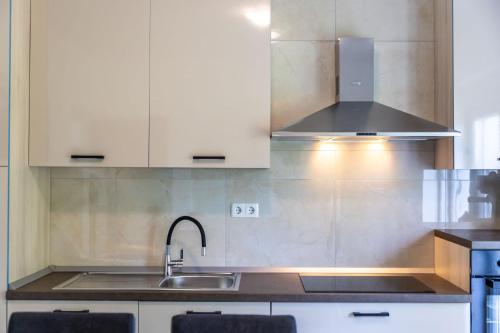 Kuchyň nebo kuchyňský kout v ubytování Blagdan apartments