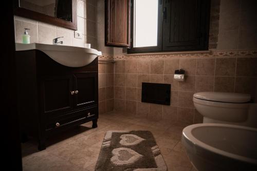 a bathroom with a sink and a toilet at Agriturismo L'Antico Casale in Altomonte
