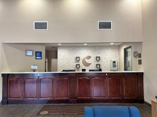 a lobby with a bar in a hospital at Comfort Inn near Downtown & Blue Ridge PKWY in Marion