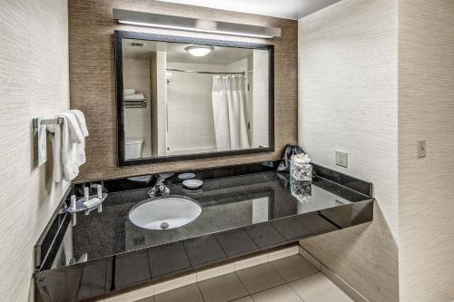 a bathroom with a sink and a mirror at Fairfield Inn and Suites by Marriott Austin Northwest/The Domain Area in Austin