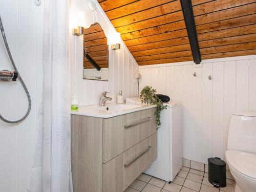 łazienka z umywalką i toaletą w obiekcie Holiday home Toftlund XXXIII w mieście Toftlund