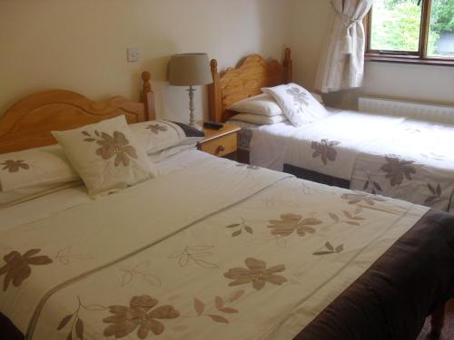 a bedroom with two beds and a window at Cill Chiarain B&B in Ballybunion