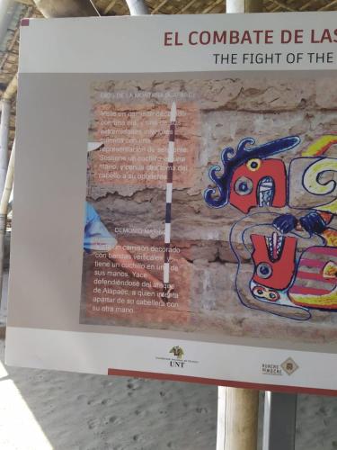 a sign for el concrete de la laguna the fight of the arts at Ambigua Hospedaje in Trujillo