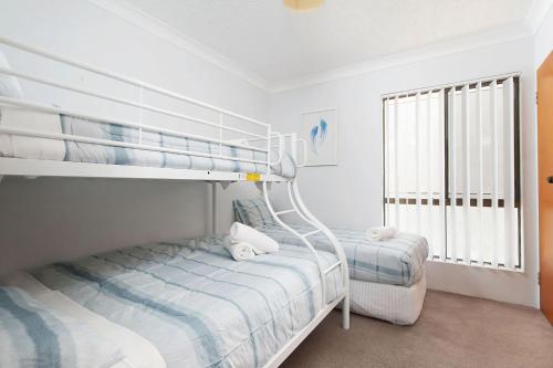 a bedroom with two bunk beds and a window at Great Location in Nelson Bay in Nelson Bay