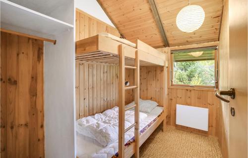 una camera con letti a castello in una casa di legno di Amazing Home In Silkeborg With 2 Bedrooms ad Abildskov