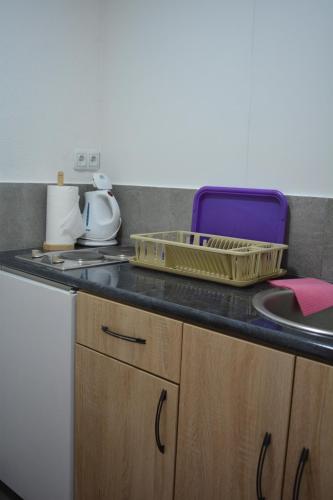 a kitchen counter with a tray on top of it at PINGO 1 in Despotovac