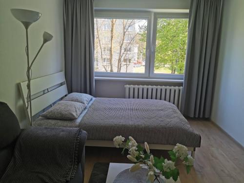 Кровать или кровати в номере Modern studio apartment Debreceno