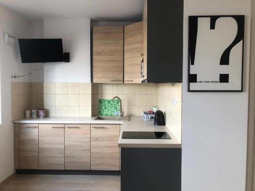 Kuchyň nebo kuchyňský kout v ubytování StarterApart Wrocław