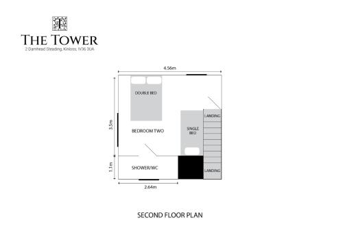 a plan of the tower ground floor plan at The Tower, Moray Firth Holiday Home in Kinloss