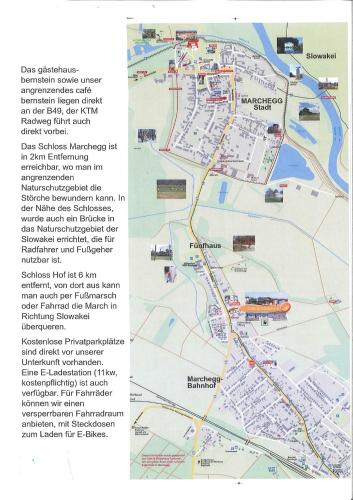 un mapa de la ciudad de škochens en gästehaus-bernstein, en Marchegg