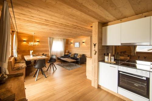 Kuchyň nebo kuchyňský kout v ubytování Chalet Sunneblick
