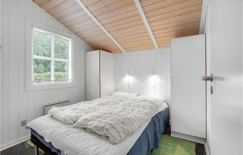 FalenにあるBeautiful Home In Hemmet With 3 Bedrooms And Wifiの窓付きの白い部屋の大型ベッド1台