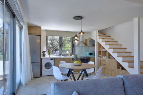 Tsakmakis Villas - Luxury - Panoramic Sea View Lefkadaにあるキッチンまたは簡易キッチン