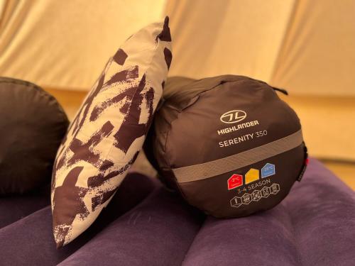 a brown helmet sitting on top of a couch at Festanation Oktoberfest Camp #2 in Munich