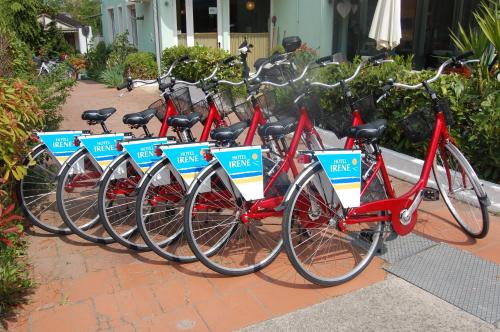 a row of bikes parked next to each other at Hotel Irene in Lignano Sabbiadoro