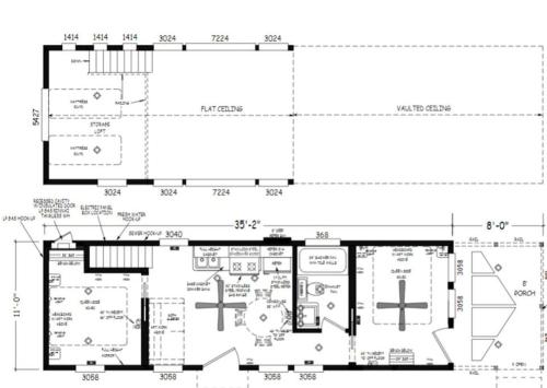 a floor plan of a building at 080 Tiny Home nr Grand Canyon South Rim Sleeps 8 in Valle