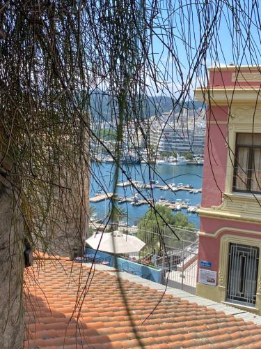 a view of a body of water from a building at Villa Aurelia Old Town in Kavala