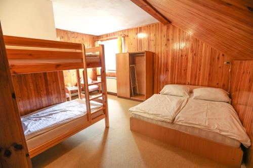 1 dormitorio con litera en una cabaña en Horská chata Medika, en Horní Maršov