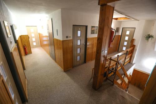 an overhead view of a hallway in a house at Horská chata Medika in Horní Maršov