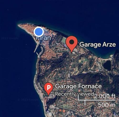 a map of the campus of the campus of garageserateerate at Piranum Guesthouse in Piran